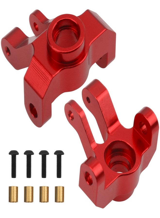 Vgoohobby Metal C-Hubs Caster Blocks & Front Steering Blocks & Rear Stub Axle Upgrade Parts Compatible with MN128 MN86s MN86k MN86 G500 1/12 RC Crawler Car (Red) - Image 2