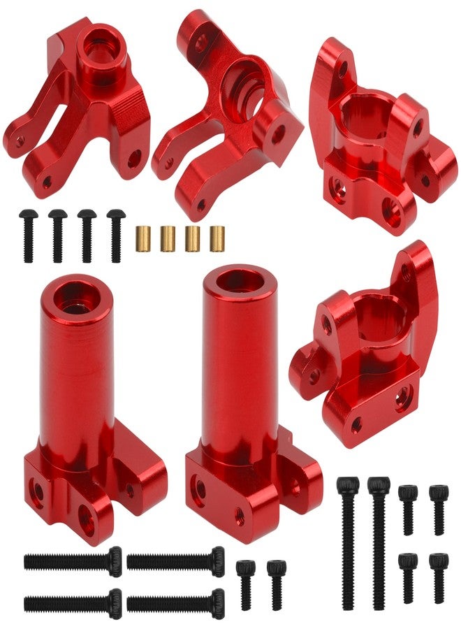 Vgoohobby Metal C-Hubs Caster Blocks & Front Steering Blocks & Rear Stub Axle Upgrade Parts Compatible with MN128 MN86s MN86k MN86 G500 1/12 RC Crawler Car (Red) - Image 1