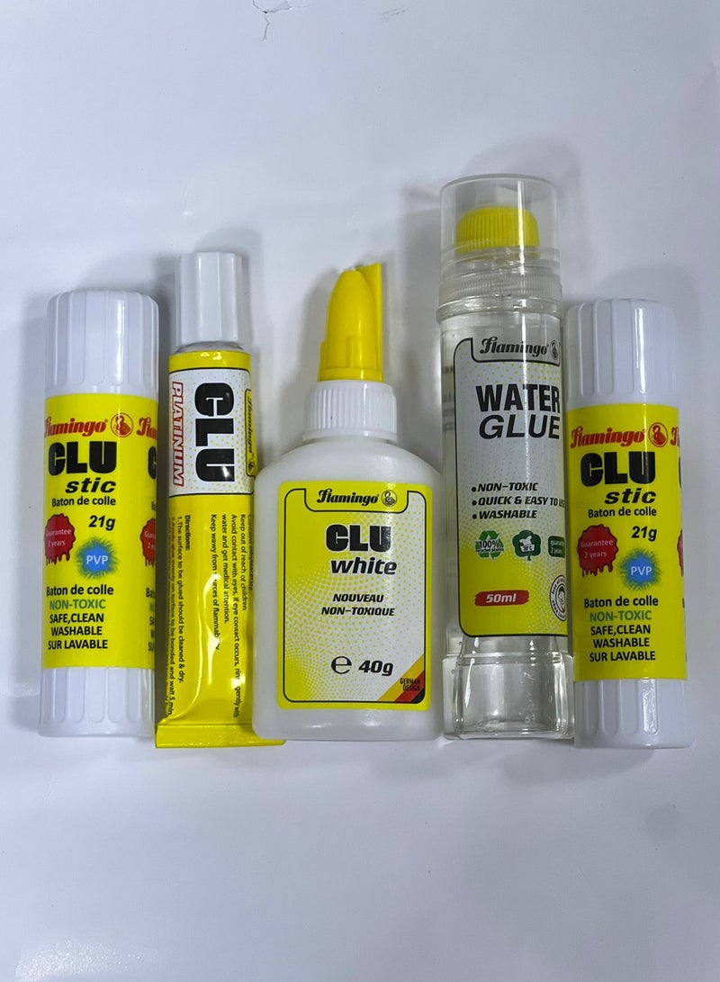 Flamingo Assorted Multi Purpose Glue 5-Piece Packet with Different types of Glue - Image 1