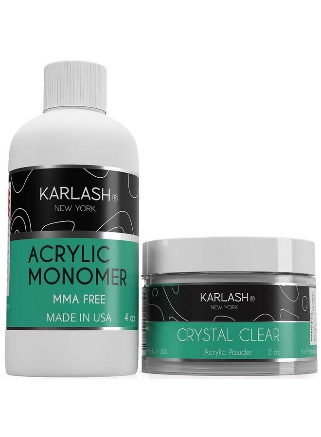 Karlash Professional Polymer Kit Acrylic Powder Crystal Clear 2 Oz And Acrylic Liquid Monomer 4 Oz For Doing Acrylic Nails Mma Free Ultra Shine And Strong Nails - Image 2