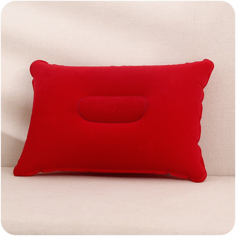 Outdoor Pvc Pillow Travel Camping Thick Flocking Rectangular Inflatable Pillow Nap Companion Square Pillow - Image 3