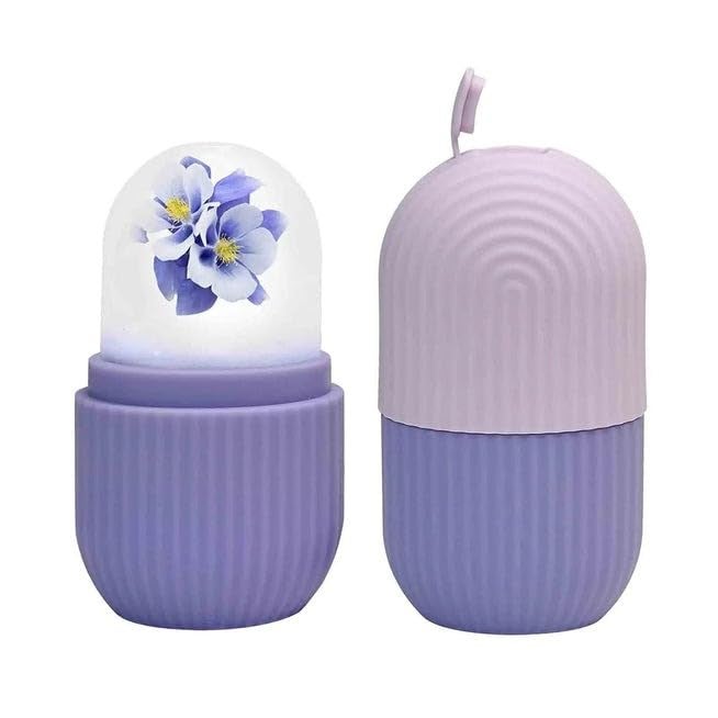 ATEVON Purple Ice Roller for Face and Eyes – Reusable Facial Massager for Puffiness, Skin Cooling, Eye Bags, and Glowing Skin – Compact Beauty Tool for Women & Men - Image 2