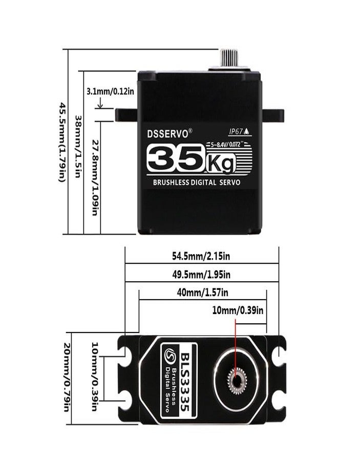 ZOSKAY Waterproof Brushless servo Full Metal Gears High Torque Fast Digital Servo for 1/8 1/10 1/12 RC Car/Shockproof Rc Car Servo (Full Metal Shell 35kg-180°) - Image 3