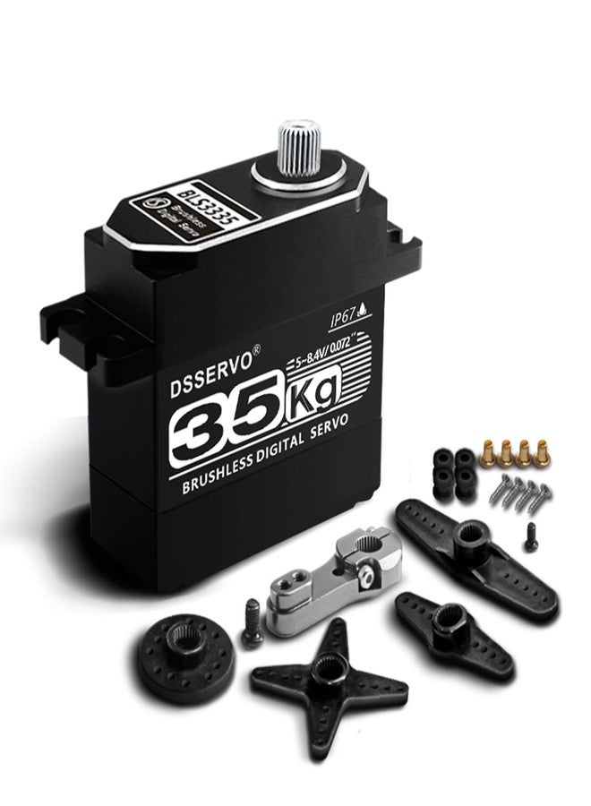 ZOSKAY Waterproof Brushless servo Full Metal Gears High Torque Fast Digital Servo for 1/8 1/10 1/12 RC Car/Shockproof Rc Car Servo (Full Metal Shell 35kg-180°) - Image 1