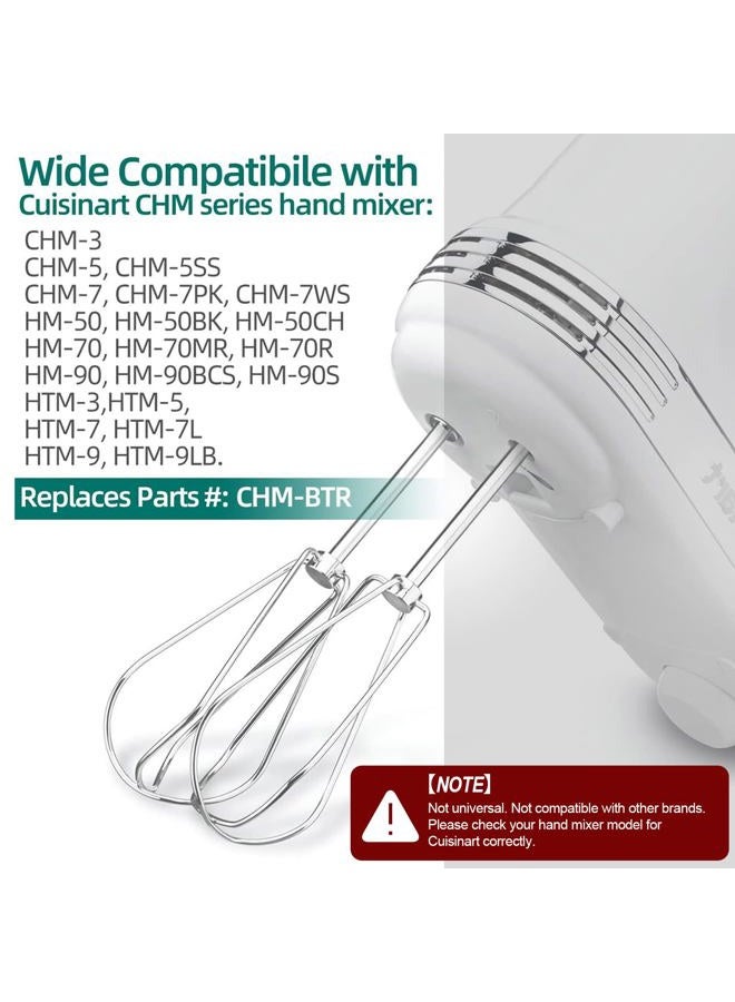 ALOCS Hand Mixer Beaters Replacement for Cuisinart - CHM Series HM-50 HM-70 CHM-3 CHM-7PK Hand Mixer, Stainless Steel Turbo Beater Parts # CHM-BTR Whisk Attachments - Set of 2 - Image 2