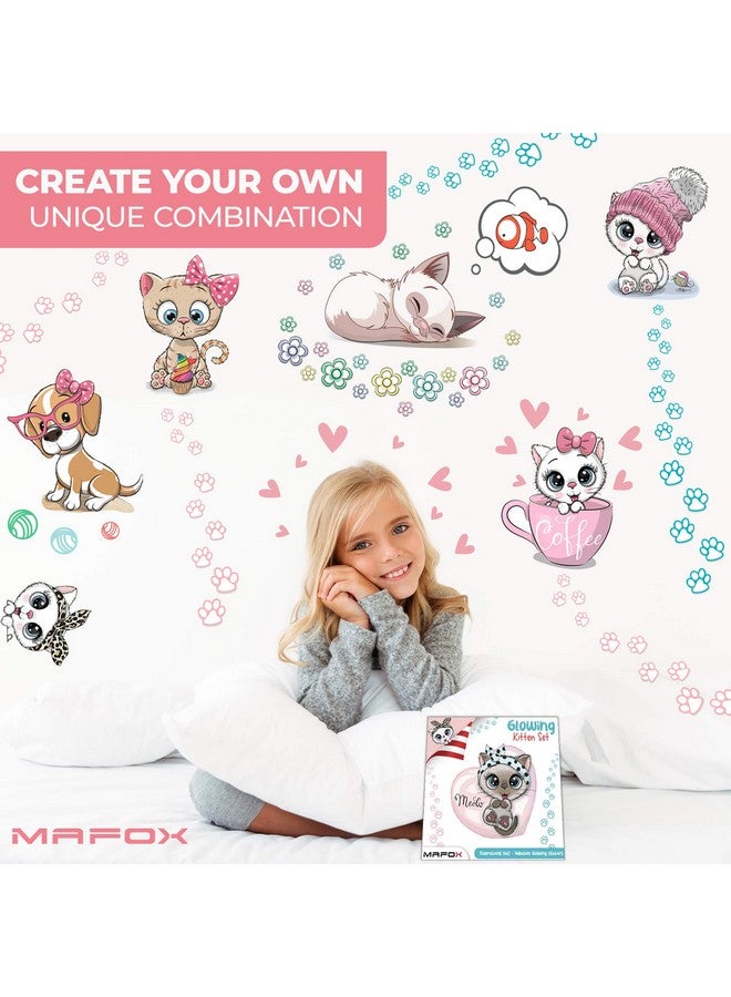 MAFOX Glow in The Dark Cat Stickers with Dog and Fish, Wall Decals Sticker for Kids Bedding Room, Great for Birthday Gift Glowing Cat for Girls and Boys - Image 5