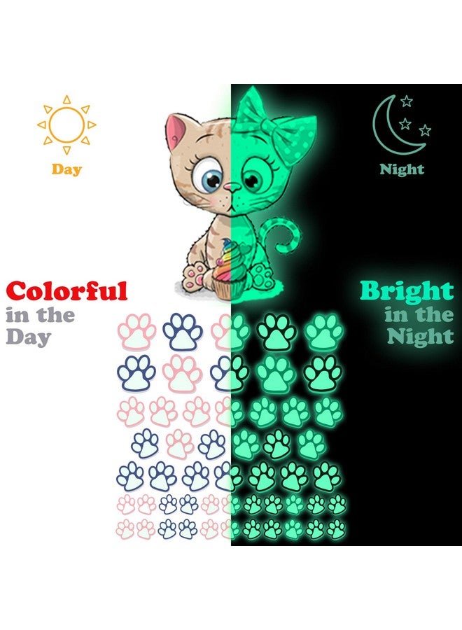 MAFOX Glow in The Dark Cat Stickers with Dog and Fish, Wall Decals Sticker for Kids Bedding Room, Great for Birthday Gift Glowing Cat for Girls and Boys - Image 2