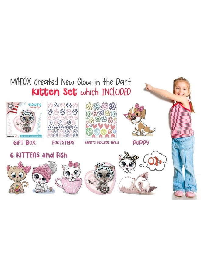 MAFOX Glow in The Dark Cat Stickers with Dog and Fish, Wall Decals Sticker for Kids Bedding Room, Great for Birthday Gift Glowing Cat for Girls and Boys - Image 4
