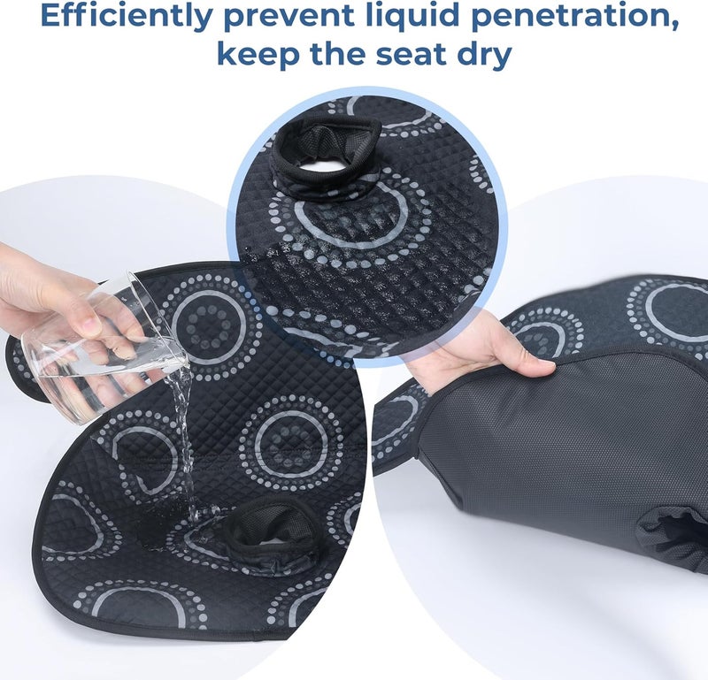 COOLBEBE وسادة COOLBEBE لحماية مقعد السيارة للتدريب على استخدام المرحاض، غطاء مقعد سيارة مقاوم للماء، تدريب على استخدام المرحاض للأطفال الرضع والأطفال الصغار، غطاء مقعد السيارة للأطفال لمقاعد الأطفال، الباونس، مقعد السيارة باللون الأسود - Image 2