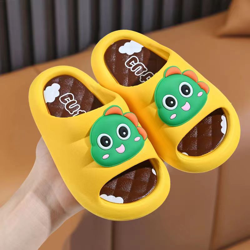 Childrens Summer Slippers Boys and Girls Cute Waterproof New Indoor Slippers Non-Slip Cute Home Small and Middle-Slippers Yellow