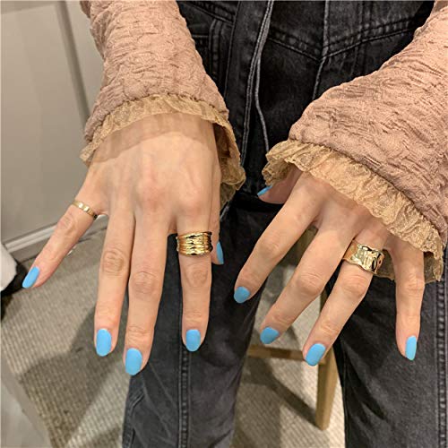 WAINIS 6 Pcs Chunky Open Rings for Women Statement Boho Adjustable Rings Set - Image 3