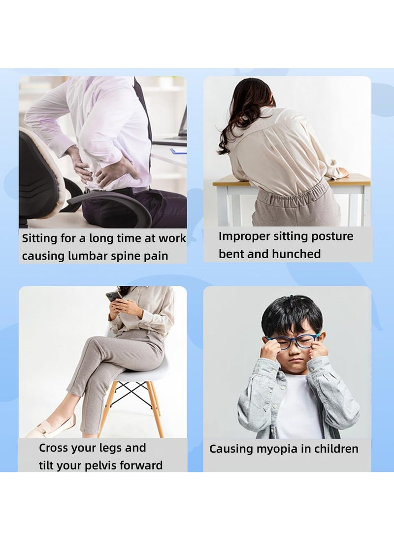 XiuWoo - Foldable Lumbar Support Posture Corrector for Chair Ergonomic Back Support for Lower Back Pain Spinal Decompression Devices for Office Workers Blue - Image 1