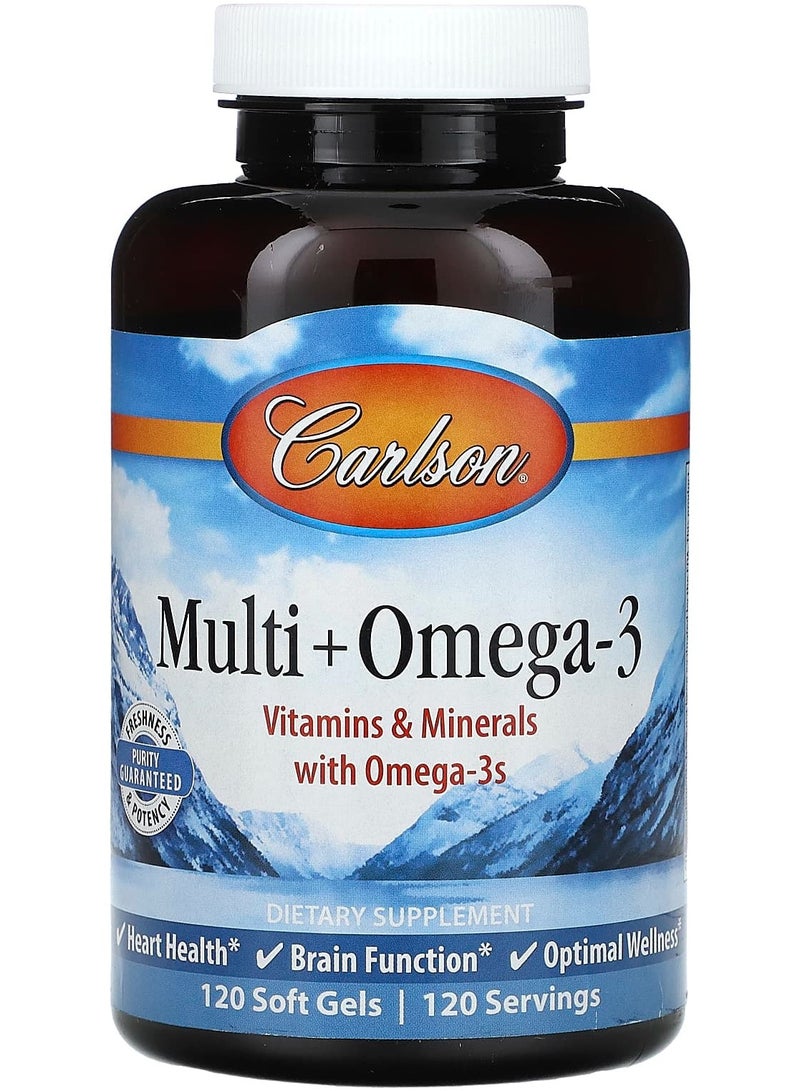 Carlson Multi + Omega-3, 120 Soft Gels