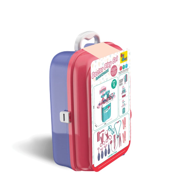 أوجي موجي تويز طقم مطبخ للأطفال مع حقيبة حمل، لعبة طبخ تمثيلية محمولة مع أدوات وملحقات، مطبخ لعب مدمج للصغار والأطفال، هدية مثالية للبنين والبنات من عمر 3 سنوات فما فوق. - Image 2