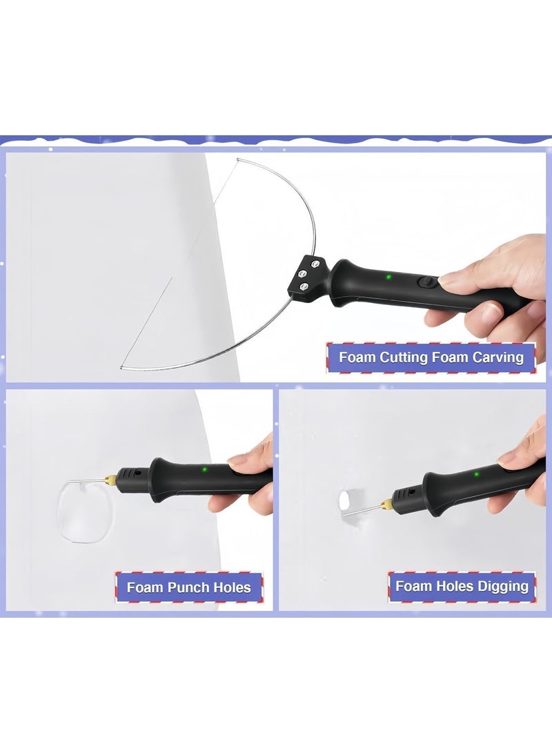 سيسلي قاطع فوم كهربائي وقاطع فوم بالسلك الساخن وقلم قطع الستايروفوم، طقم قطع الفوم 4 في 1 لنحت البوليسترين والبولي إيثيلين وإيفا، أداة نحت فوم لصناعة المجسمات والأعمال اليدوية، مقبس بريطاني - Image 4