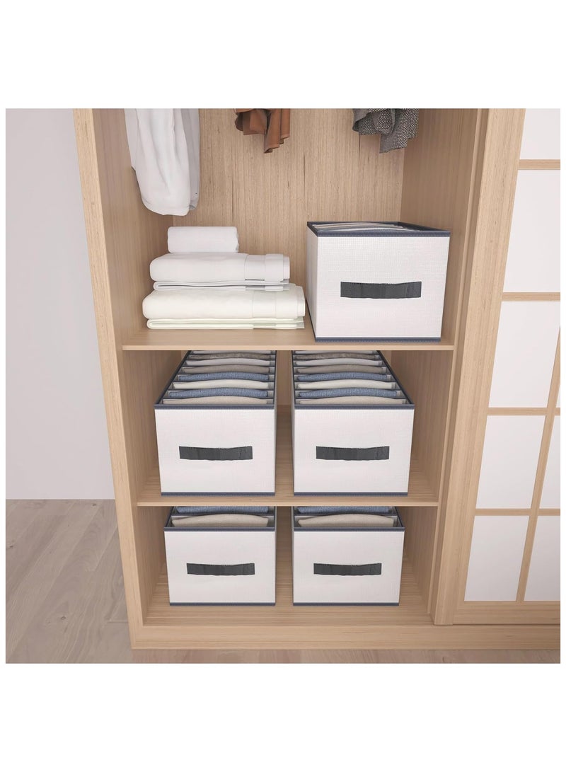 3 Pack Wardrobe Clothes Organizer, 8 Grids Waterproof Mesh Closet Organizer for Jeans, Foldable Washable Closet Storage Box for Clothes Wardrobe Home Bedroom Office - Image 2