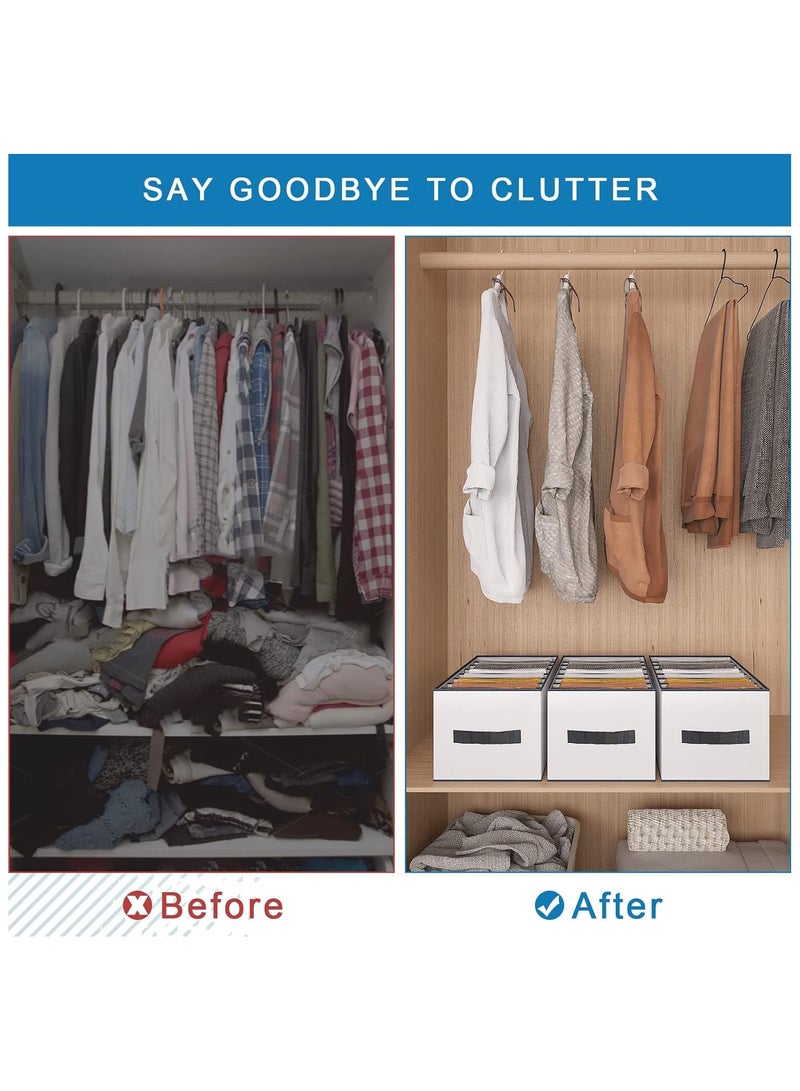 3 Pack Wardrobe Clothes Organizer, 8 Grids Waterproof Mesh Closet Organizer for Jeans, Foldable Washable Closet Storage Box for Clothes Wardrobe Home Bedroom Office - Image 5
