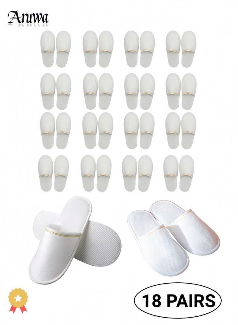 أروى 18 أزواج سبا النعال عدم الانزلاق المتاح النعال للضيف ، مغلقة اصبع القدم السائبة للمنزل بلا حذاء - Image 1