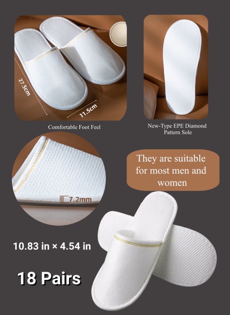 أروى 18 أزواج سبا النعال عدم الانزلاق المتاح النعال للضيف ، مغلقة اصبع القدم السائبة للمنزل بلا حذاء - Image 5