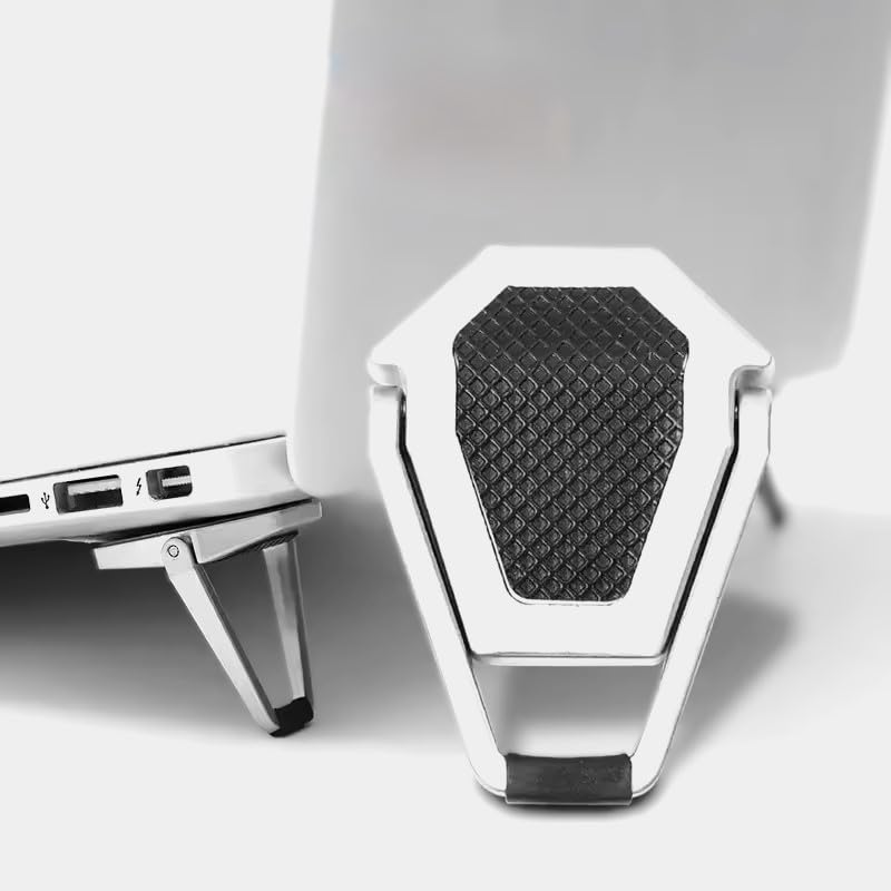Gladiadora® Mini Laptop Stand for Desk Folding Portable Laptop Stand for Table | Compact & Design Aluminum Anti-Slip All Tabletop Laptop| Laptop Riser Holder Compatible -(Pack of 2Pcs) - Image 2