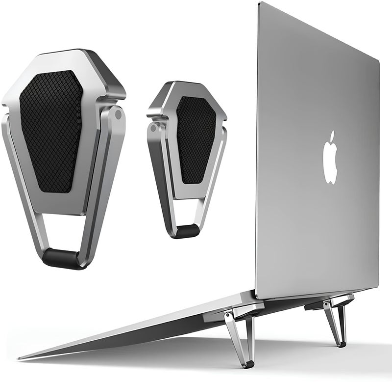 Gladiadora® Mini Laptop Stand for Desk Folding Portable Laptop Stand for Table | Compact & Design Aluminum Anti-Slip All Tabletop Laptop| Laptop Riser Holder Compatible -(Pack of 2Pcs) - Image 1