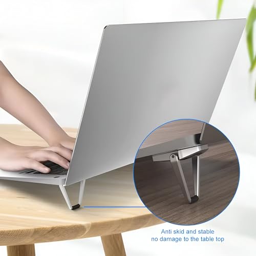 Gladiadora® Mini Laptop Stand for Desk Folding Portable Laptop Stand for Table | Compact & Design Aluminum Anti-Slip All Tabletop Laptop| Laptop Riser Holder Compatible -(Pack of 2Pcs) - Image 5
