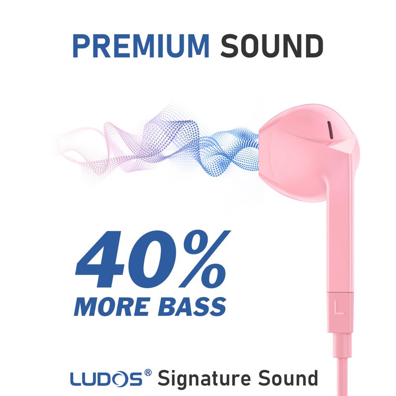 LUDOS FEROX USB C Headphones for iPhone 17 16 15 Pro Max Plus Air iPad Pro, 5 Years Warranty, USB-C Earbuds for Samsung Galaxy S24 S23 Ultra S22 S21 FE S20 Z Flip 3 Fold 4 A53, USB Type C Earphones - Image 4