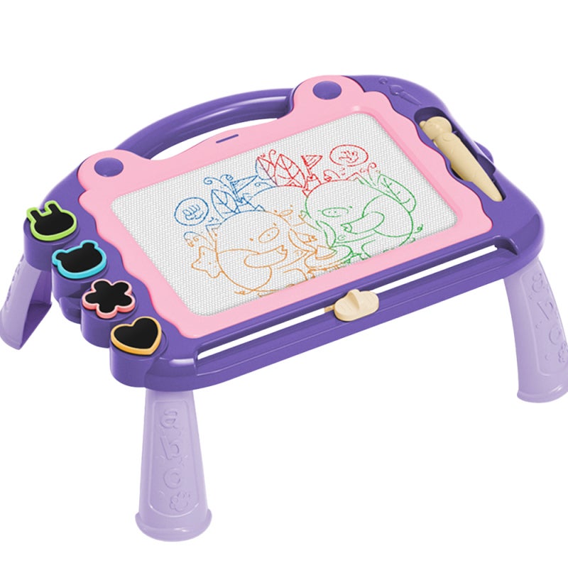 Magnetic Drawing Board: Purple ABS Material, 4 Color Zones, Mess-Free Reusable - 3 Configurations Versatile Design, Toddler Boy Toys for Kids Aged 1-3 Home Learning & Play - Image 1