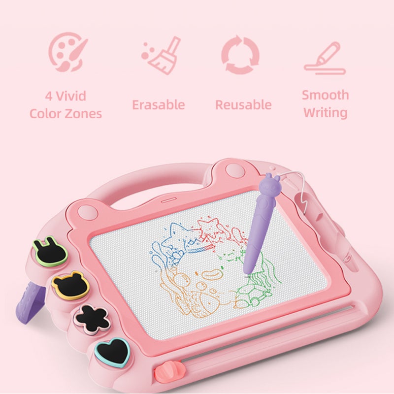 Magnetic Drawing Board: Purple ABS Material, 4 Color Zones, Mess-Free Reusable - 3 Configurations Versatile Design, Toddler Boy Toys for Kids Aged 1-3 Home Learning & Play - Image 5