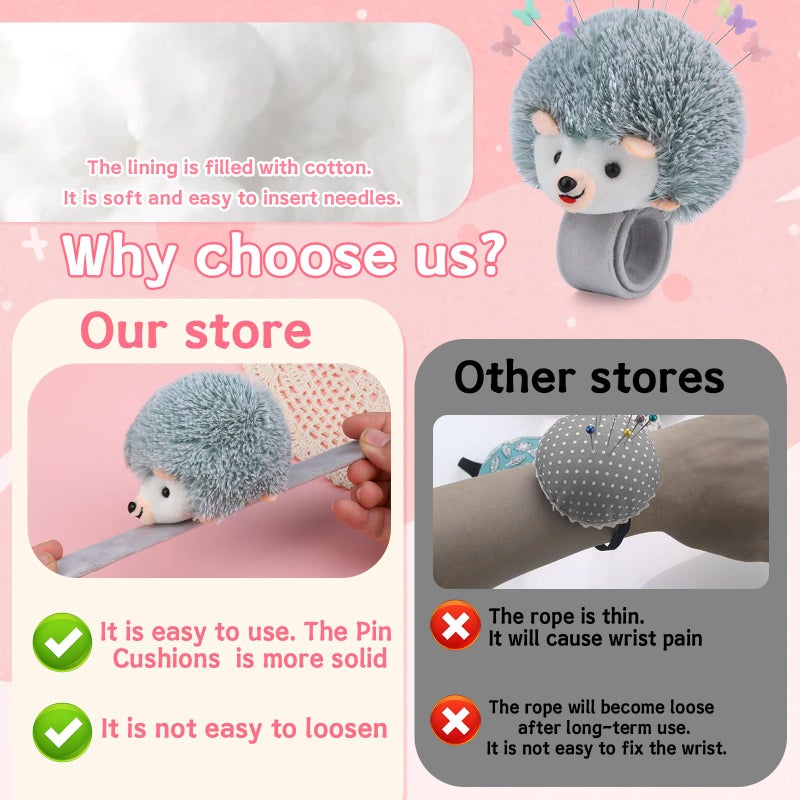 UzecPk Wrist Pins Cushions for Sewing, 200PCS Sewing Pins, Cute Pin Cushion Wrist Pin Cushion with Elastic Strap, Sewing Products Colored for Handicrafts DIY Sewing - Image 4