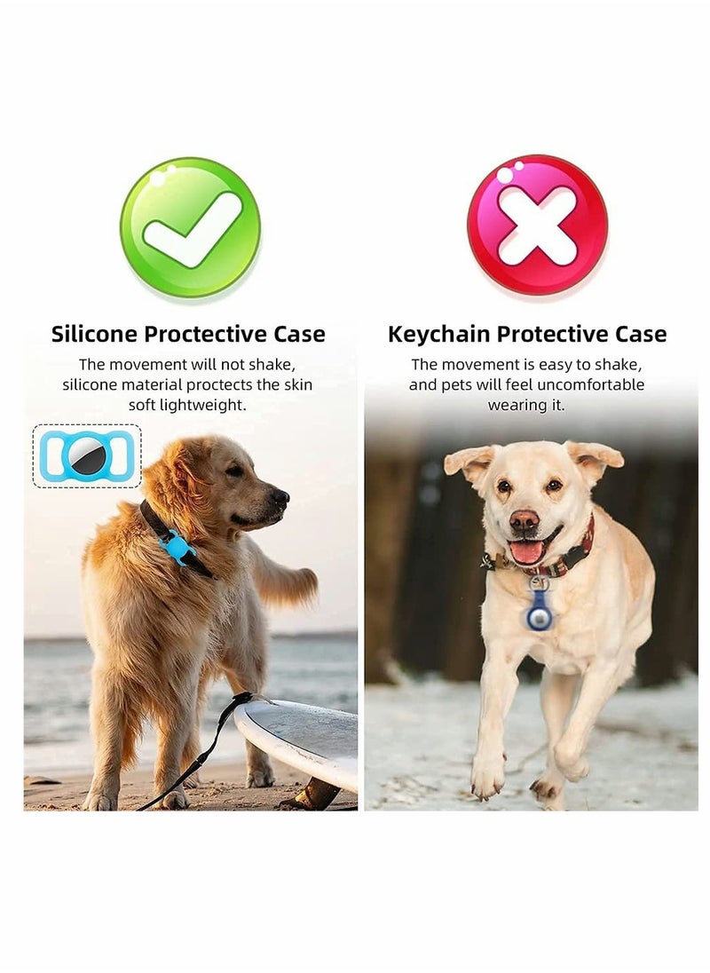 SYOSI - Pet Collar Cases Compatible with Apple Airtag, Silicone Dog Cat Collars Protective GPS Finder Case, Glow Loop Holder for Airtag Anti Lost Device (2 Pack, Wine Red, Orange ) - Image 1