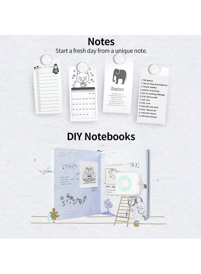 إسكدنيا طابعة صغيرة بحجم الجيب تعمل بالبلوتوث وقابلة لإعادة الشحن وردي - Image 4