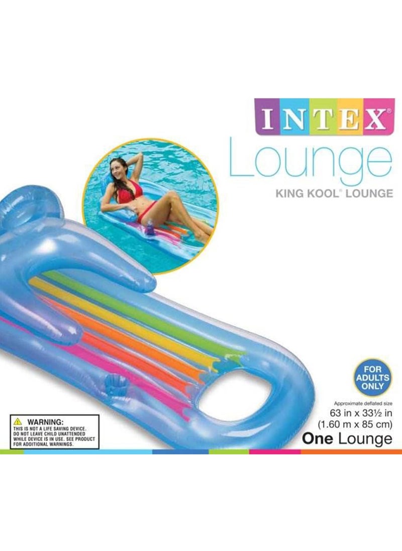 INTEX Intex King Kool Lounge Inflatable Swimming Pool Lounger with Headrest  - Image 2