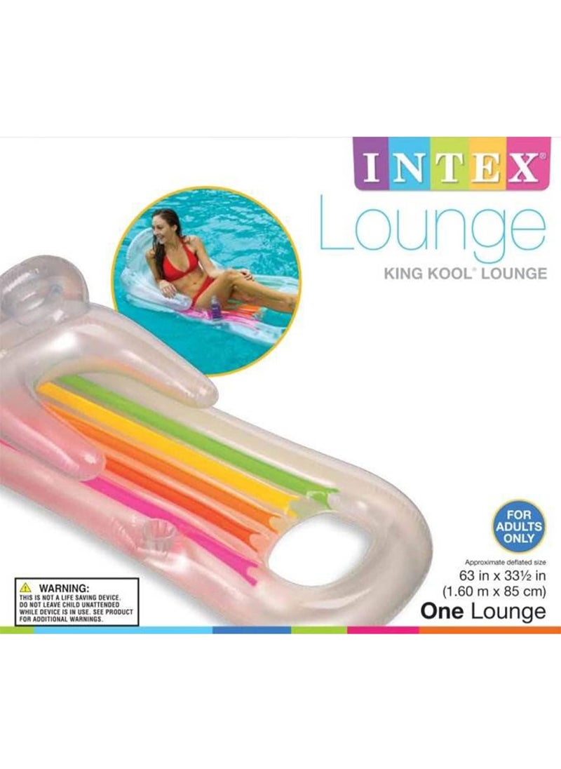 INTEX Intex King Kool Lounge Inflatable Swimming Pool Lounger with Headrest  - Image 4