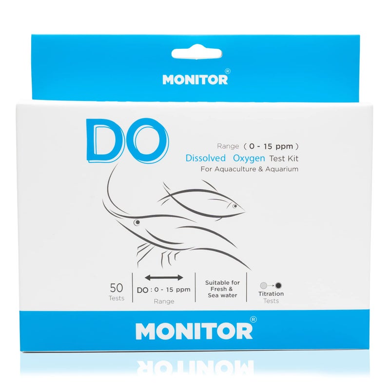 Monitor DISSOLVED Oxygen Test KIT (60 Tests) - Monitor Aquarium and aquaculture Water Quality - Image 1