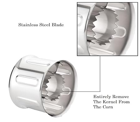 NIV CREATION Stainless Steel Manual Corn Slicer Peeler Corn Stripper Cutter Effortlessly Remove Sweet Corn Kernels - Image 4