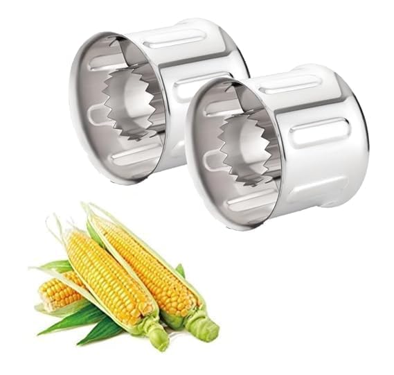 NIV CREATION Stainless Steel Manual Corn Slicer Peeler Corn Stripper Cutter Effortlessly Remove Sweet Corn Kernels - Image 1