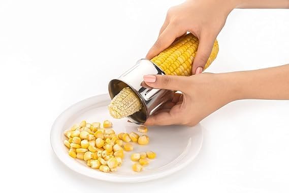 NIV CREATION Stainless Steel Manual Corn Slicer Peeler Corn Stripper Cutter Effortlessly Remove Sweet Corn Kernels - Image 5