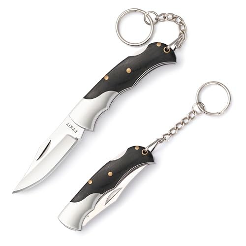 EZKIT Small Pocket Knife, EDC Pocket Knife, D2 Stainless Steel and Wood Handle, Small Knife, Blade Length 2in - Image 4