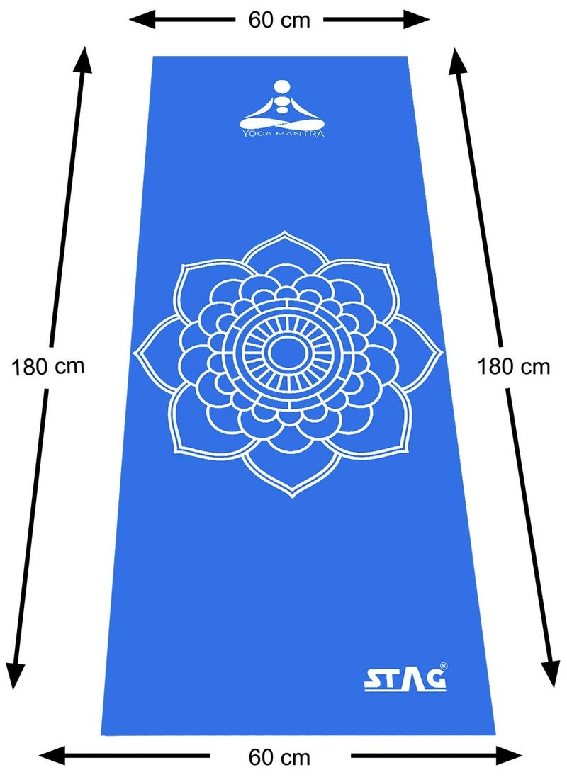 Stag Designer Yoga Mat, 4mm (Blue/Silver) - Image 2