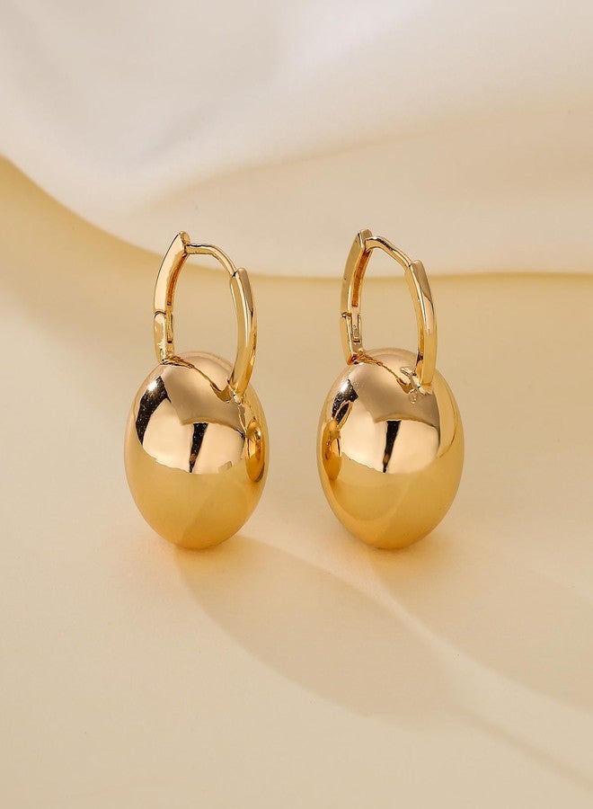 Ascona Gold/Silver Plated Hoop Earrings, Gold Plated Ball Drop Dangle Hypoallergenic Lightweight Earrings for Women, 38mm, Brass, No Gemstone - Image 4