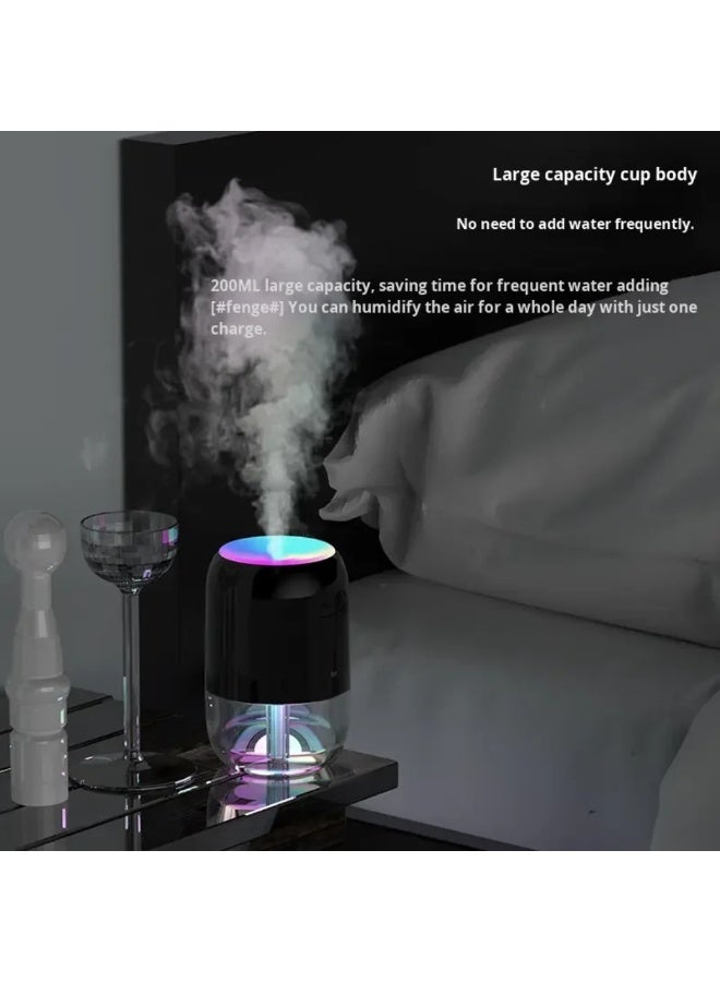 H2O Mini Portable Air Humidifier Multi Color Night Light, 2 Cool Mist Modes and Auto Off, for Car, Kids Room, Office and Travel 200 Ml - Image 4