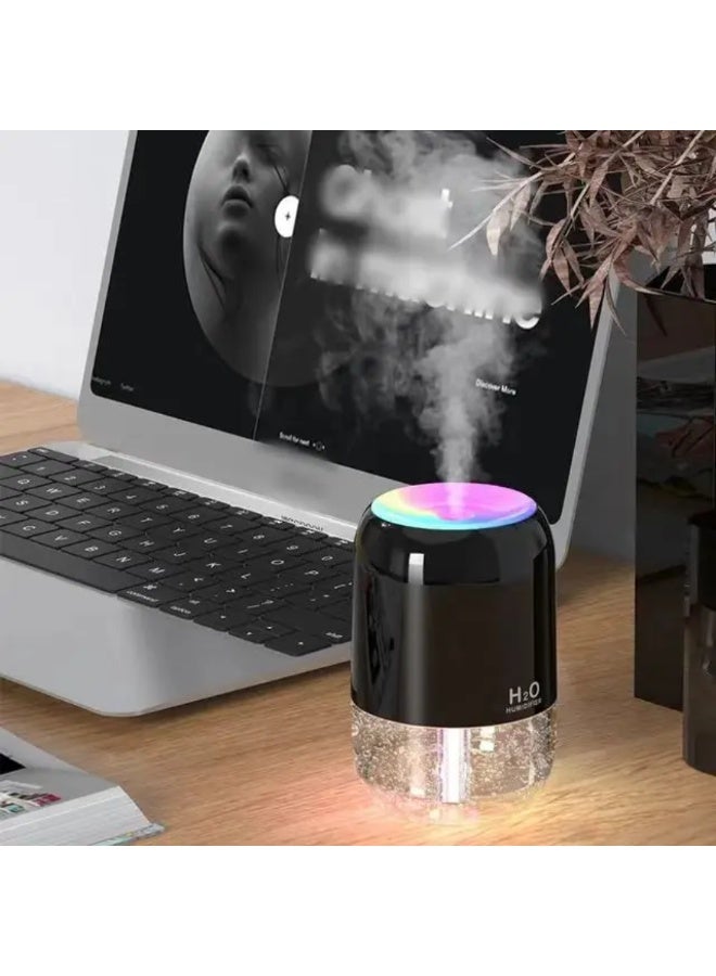 H2O Mini Portable Air Humidifier Multi Color Night Light, 2 Cool Mist Modes and Auto Off, for Car, Kids Room, Office and Travel 200 Ml - Image 2