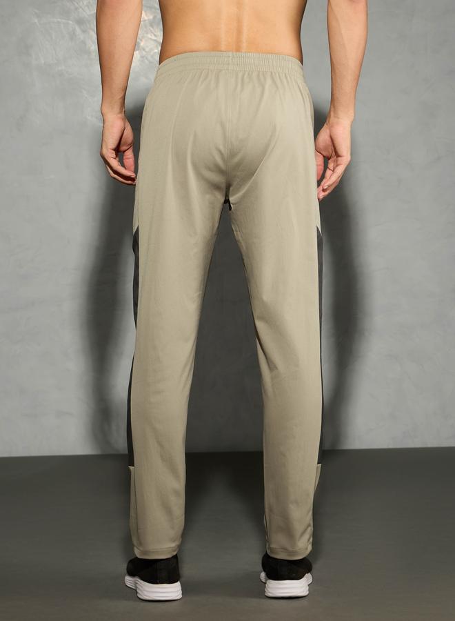 Technosport Men Brown Relaxed Fit Contrast Panel Track Pants - Image 3