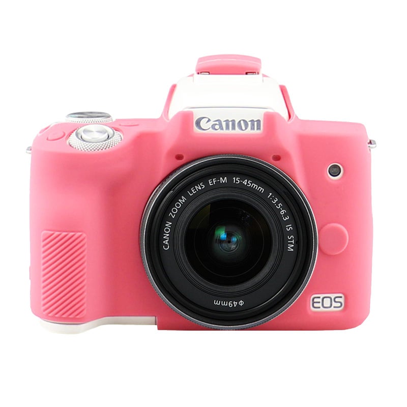 Easy Hood Camera Case for Canon EOS M50/M50 Mark II Digital Camera, Anti-Scratch Soft Silicone Case Cover Housing Protective Cover Protector Camera Body Skin Case (Rose) - Image 1