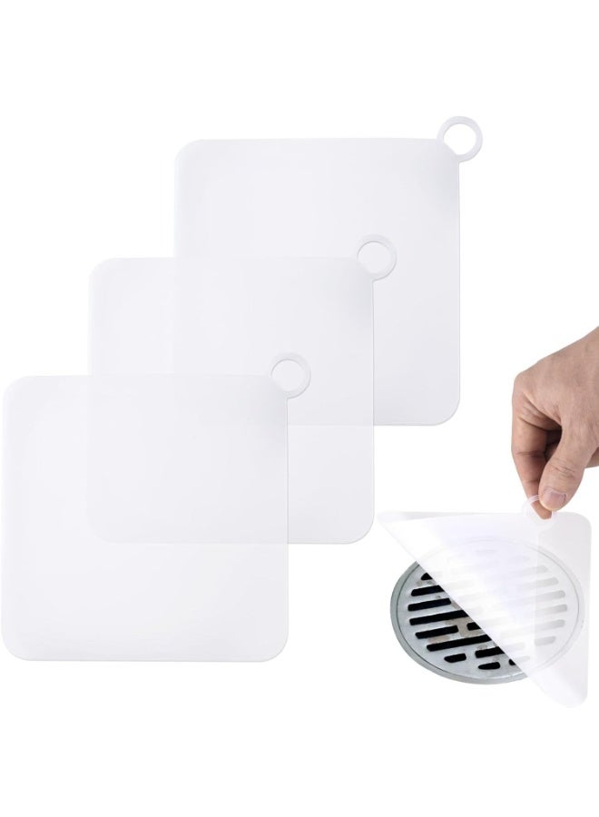 4 Pcs Silicone Floor Drain Cover, 15x15 cm Anti-Odor Mat for Bathroom Shower, Sewer Smell Stopper, Drainage Sealing Pad for Kitchen Laundry Room - Image 1