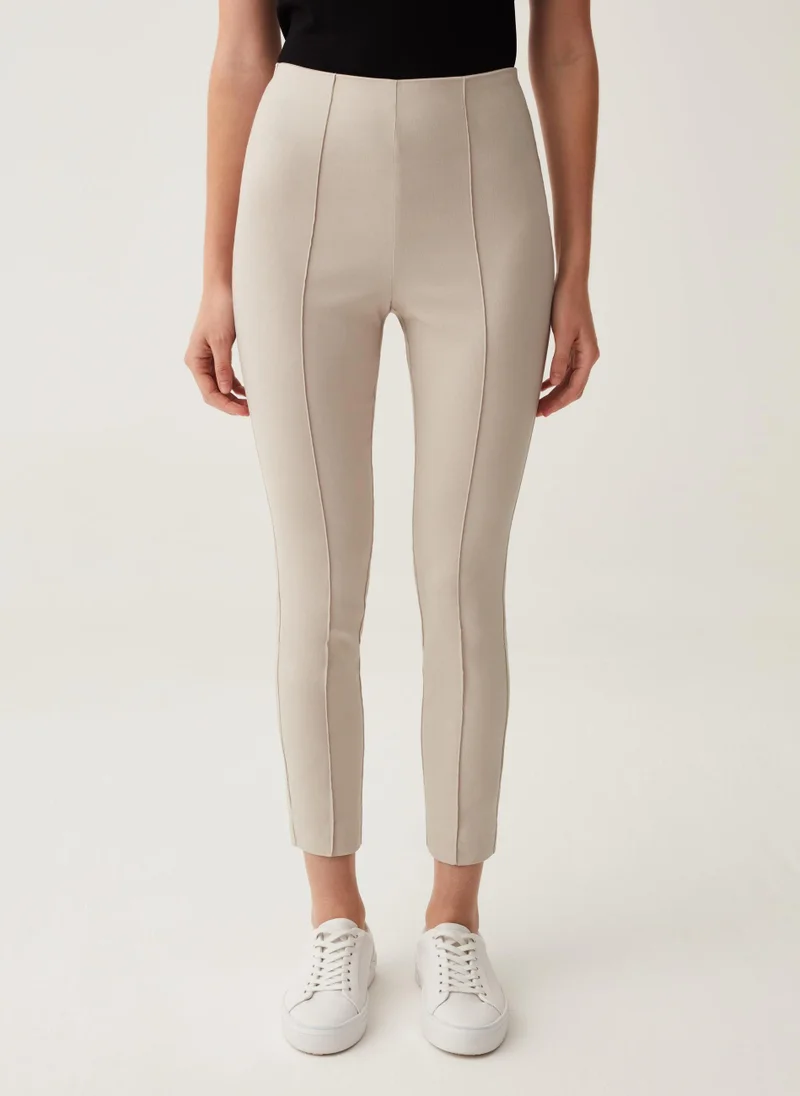 او في اس Cropped stretch leggings