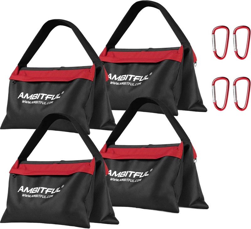 AMBITFUL Set of Heavy Duty Sand Bag Photography Studio Video Stage Film Sandbag Saddlebag for Light Stands Boom Arms Tripods (4 Packs) - Image 1