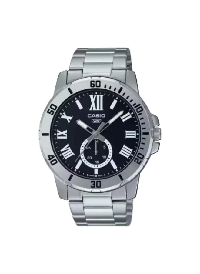 CASIO Men's Analog Display Watch With Silver Stainless Steel Strap - MTP-VD200D-1BUDF