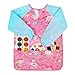 Bassion Kids Art Smock Toddlers Painting Aprons Colorful Waterproof Children Artist Smock with Long Sleeve 3 Roomy Pockets for Age 28 Years GiftsAzure Pink - Image 2